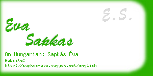 eva sapkas business card