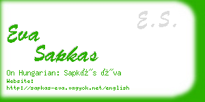 eva sapkas business card
